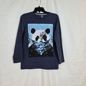 Old Navy Boys Navy Panda Camouflage Bandana Graphic Long Sleeve Casual Tee XL